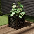 Pure Garden Square Planter Box - Black Lattice Container for Flowers & Plants 50-LG5010